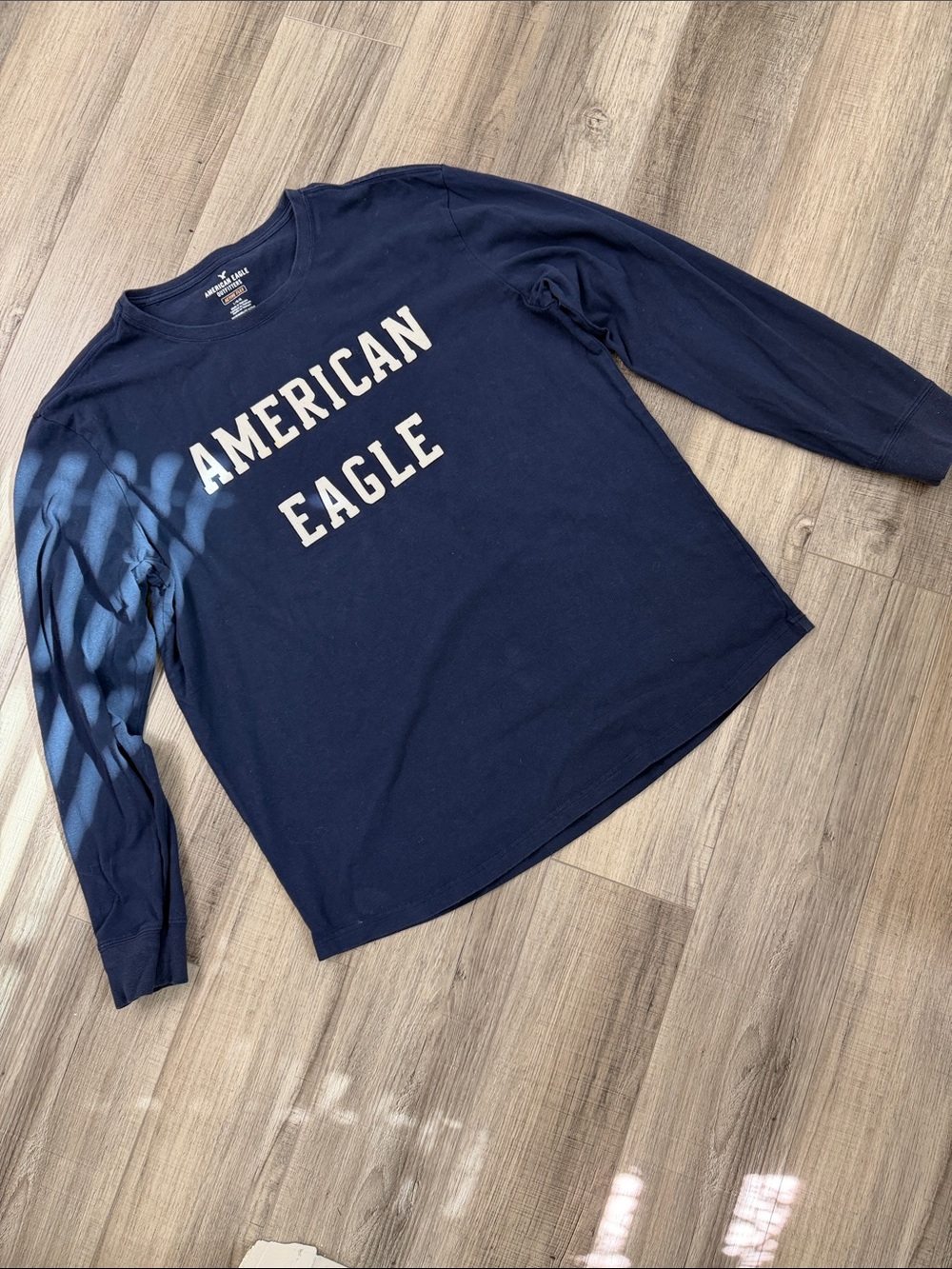American Eagle Outfitters Navy Long-Sleeve Graphic Tee